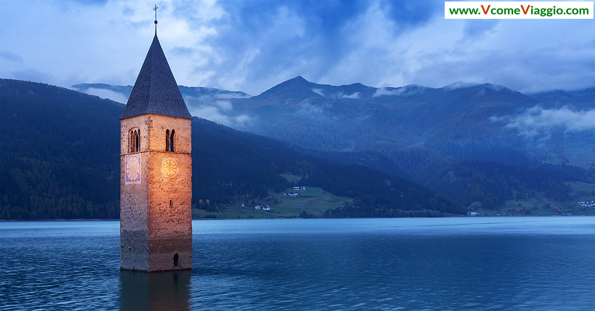 campanile sommerso al lago di resia